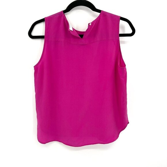 EVERLANE *Flawed* Cranberry Pink 100% Silk Sleeveless Lightweight Blouse Top 6 - Picture 2 of 6